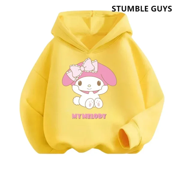 Children's Top Spring Autumn Cartoon Printed Graffiti Cute Wind Sanrio Hoodie Set My Melody Children's Clothing Girls Sweatshirt - Image 3