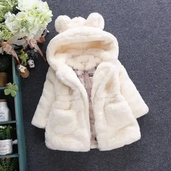 Winter Jacket Toddler Girl Clothes Korean Cute Hooded Warm Thick Fleece Outerwear Baby Fur Coats Luxury Kids Clothing BC1861 - Image 3