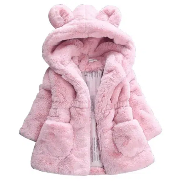 Winter Jacket Toddler Girl Clothes Korean Cute Hooded Warm Thick Fleece Outerwear Baby Fur Coats Luxury Kids Clothing BC1861 - Image 6