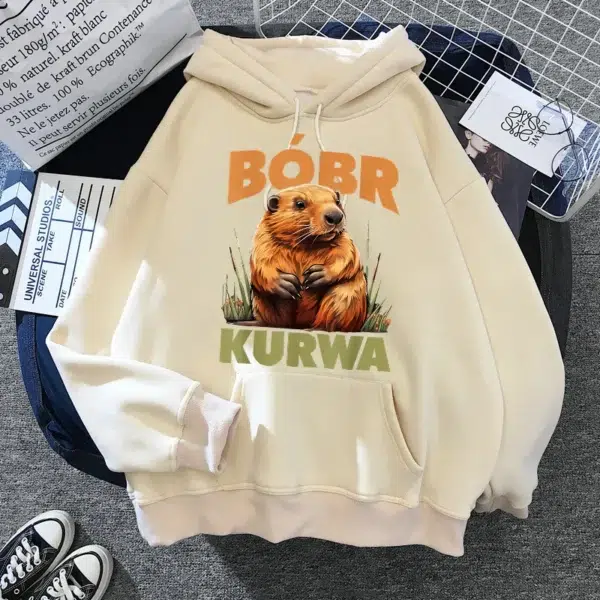 Men Women Fashion Streetwear Bobr Kurwa Harajuku Y2k Hoodies Funny Cartoon Casual Hooded Kurwa Bober Grunge Sweatshirts Clothes - Image 3