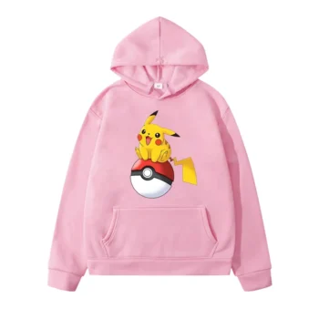 Pikachu Ball Pokemon Children's Pullovers Boy Girls Summer Kids Cartoon Hoodie Japanese Anime Y2K Casual Loose Soft Sweatshirts