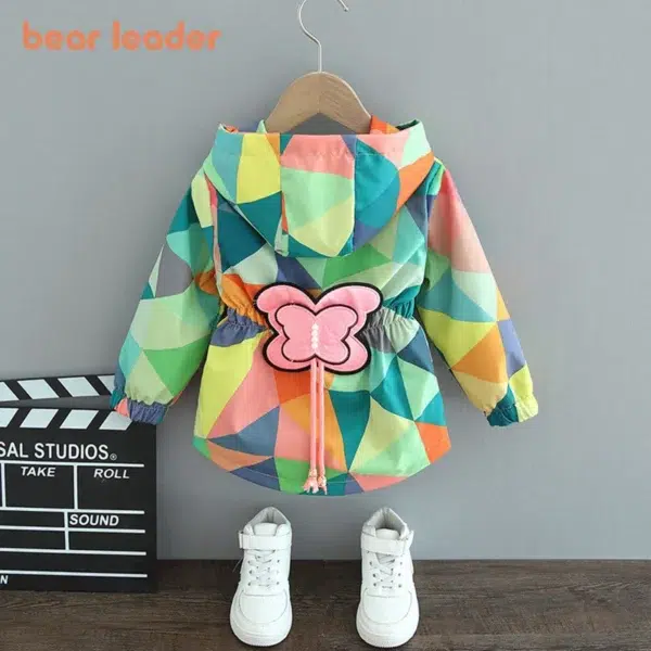 Bear Leader Kids Girls Spring Autumn Long Jackets 2023 New Fashion Kids Baby Butterfly Appliques Coats Casual Outerwear For 1-6Y - Image 3