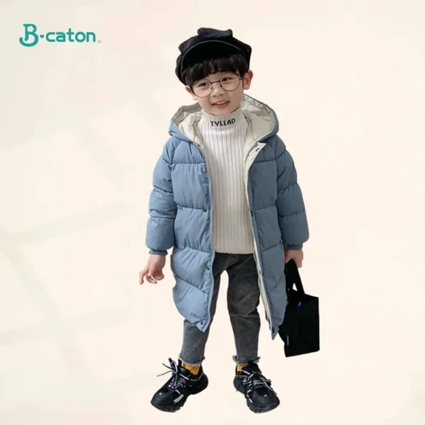 Children Down Coat Mid-length Long Sleeve Boys Girls Puffer Down Jackets Thicking Warm Children Down Jacket Coats Kid Clothes - Image 2