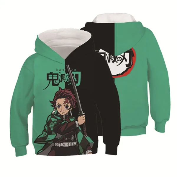 Kawalii Cartoon Hoodie Children Clothes Girl Fashion Print 2024 Kids Hoodies Full Sleeve Sweatshirts Demon Slayer Outdoor Tops - Image 4