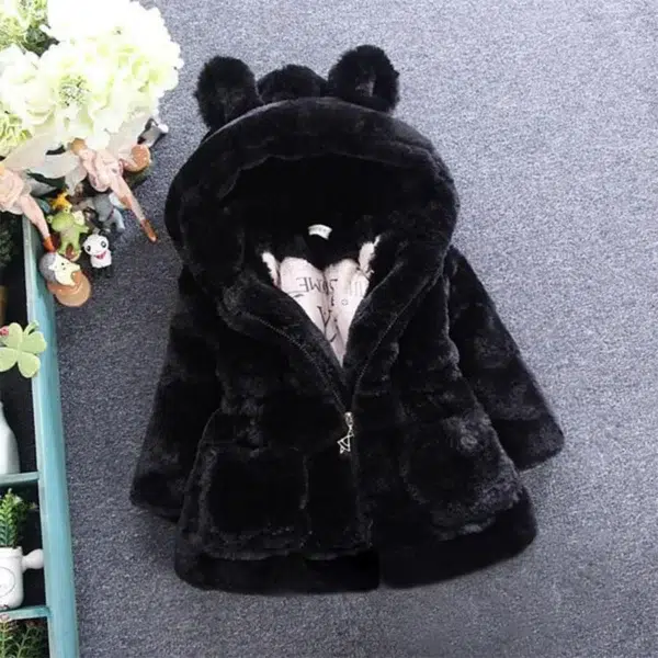 Winter Jacket Toddler Girl Clothes Korean Cute Hooded Warm Thick Fleece Outerwear Baby Fur Coats Luxury Kids Clothing BC1861 - Image 5