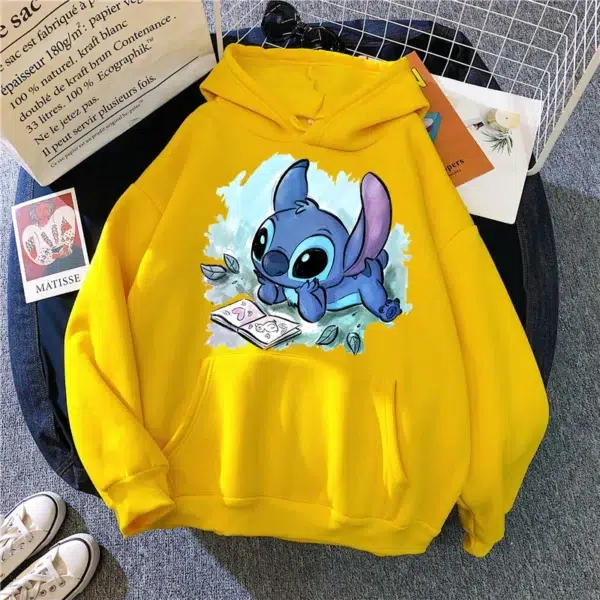 kawaii Girls Winter Disney Stitch Hoodies Women Harajuku Cute Anime Sweatshirt Manga Streetwear Hoody Female - Image 5