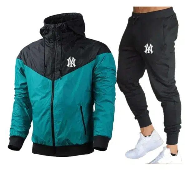 2024 Heren Winter Sport Pak Slim Fit Merk Sportkleding Vest Lange Mouw Hardloopjas, Joggingbroek, Hoge Kwaliteit, 2 Stuks Set - Image 2