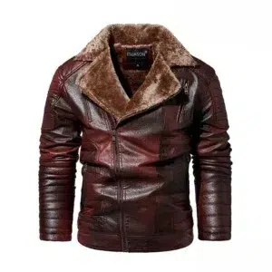 Men's Leather Jacket Autumn and Winter New Solid Color Slanted Zipper Design Outdoor Travel Lapel Coat Men Warm Leather Clothing