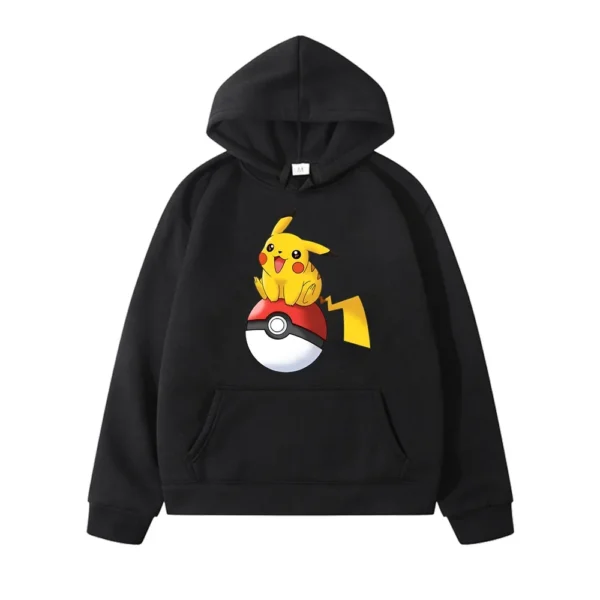 Pikachu Ball Pokemon Children's Pullovers Boy Girls Summer Kids Cartoon Hoodie Japanese Anime Y2K Casual Loose Soft Sweatshirts - Image 2