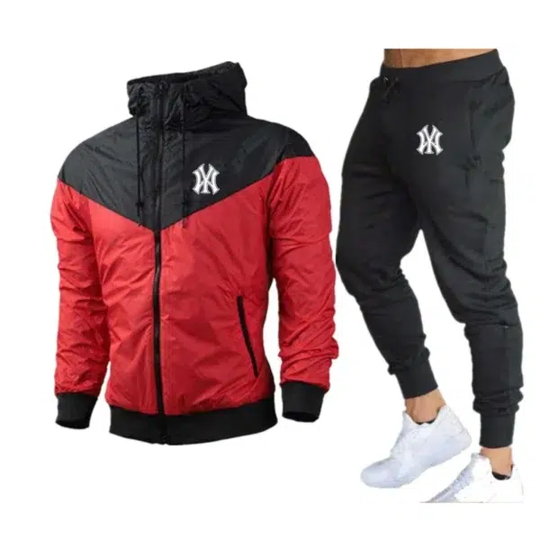 2024 Heren Winter Sport Pak Slim Fit Merk Sportkleding Vest Lange Mouw Hardloopjas, Joggingbroek, Hoge Kwaliteit, 2 Stuks Set - Image 4