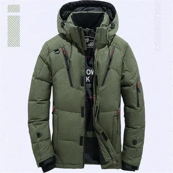 Winter Down Jacket Men White Duck Coat Windproof Warm Travel Camping Overcoat New in Thicken Solid Color Hooded Male Clothing - Image 6