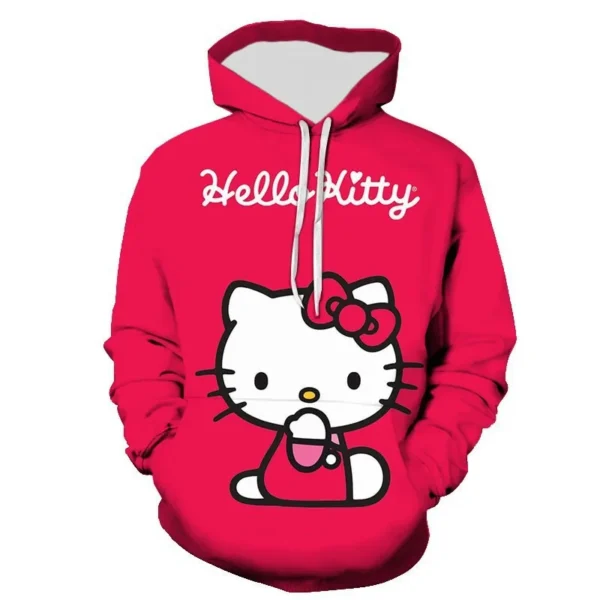 Autumn Winter Hot Sell New Children Hoodie Tops KT Cat 3D Print European And American Girl's Street Hoodie High Quality Pullover - Image 3