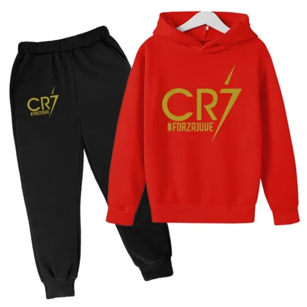 Boys Spring and Autumn Football Idol CR7 Clothes 2pcs Hoodie+Pants Suits 3-13 Years Kids Outdoor Tracksuits Children Clothes Set - Image 6