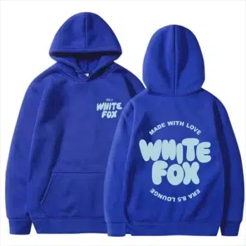 New European and American Men's Hooded Sweatshirt Series WHITEFOX Front and Back Letters Winter Fleece Loose Casual