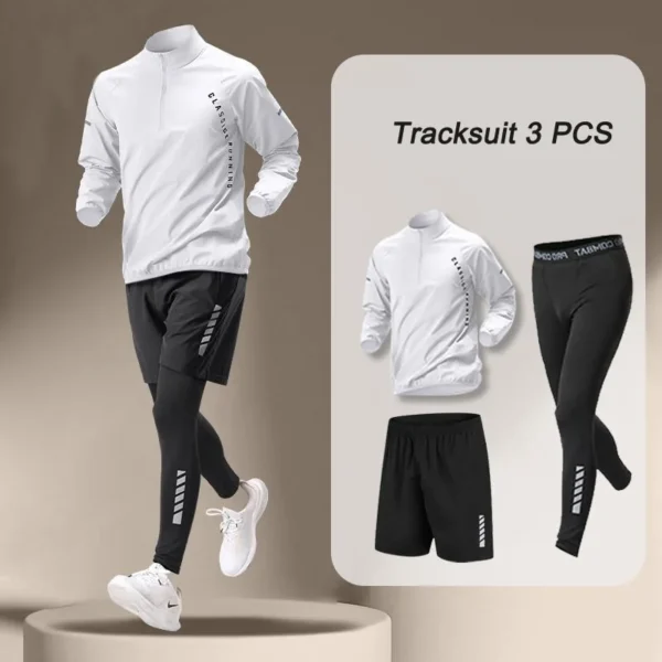 2024 Autumn Men's Quick Dry Jacket Suit 1-4 piece Outdoor Fitness Running Sets Sports Jogging Pants Workout Clothes Sportswear - Image 4