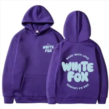 New European and American Men's Hooded Sweatshirt Series WHITEFOX Front and Back Letters Winter Fleece Loose Casual