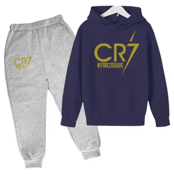 Boys Spring and Autumn Football Idol CR7 Clothes 2pcs Hoodie+Pants Suits 3-13 Years Kids Outdoor Tracksuits Children Clothes Set - Image 4