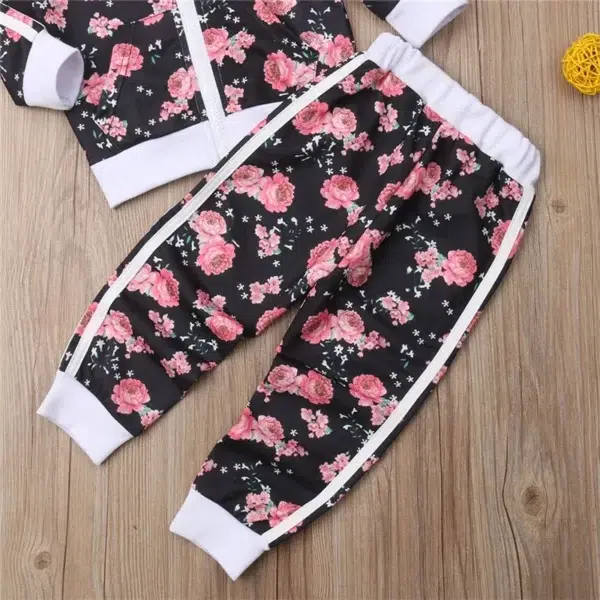 3-7 Years Kids Baby Girl Clothes Set Floral Print Long Sleeve Sweatshirt Long Pants Outfits Toddler Autumn Tracksuit Clothing - Image 6