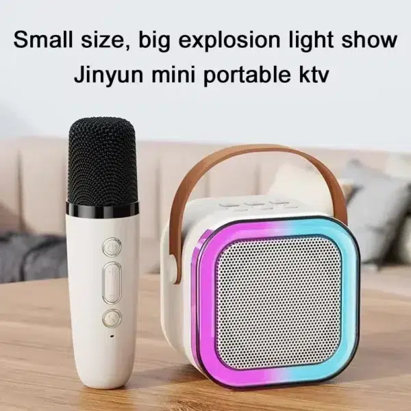 Wireless Karaoke Speaker Bluetooth Microphone K12 Home KTV Karaoke Machine RGB Light Portable Mini Bluetooth Speaker - Image 4