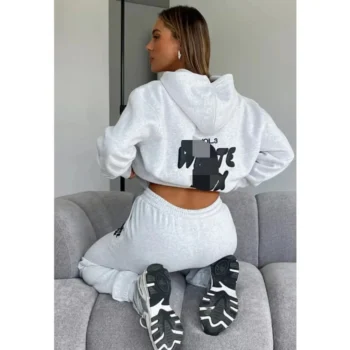 Hooded Sweater Two-piece Set Autumn and Winter New Sweater Set Fashion Sports Long-sleeved Winter Clothes Women