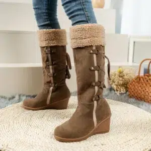 New Wedge Heel Increased Warm and Comfortable Casual Women's Shoes Winter Cross Strap Fashion Boots Botas Mujer Chaussure Femme