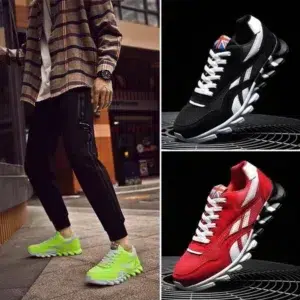 Men's and Women's Fashion Blade Breathable Knitted Casual Shoes Sports Running Shoes Anti Slip Tennis Shoes 2024 New Edition