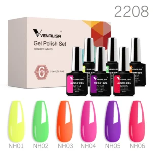 Venalisa Nail Gel Polish Kit HEMA FREE Nude Pink Color Collection Self Leveling Full Coverage Nail Manicure Set 6Pcs Kit