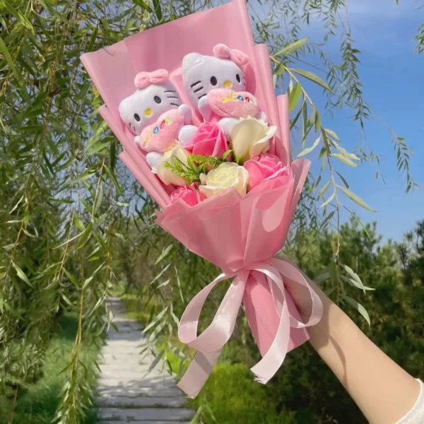 Cartoon Hello kitty Plush Doll Toy Stuffed Animals Creative Bouquet Valentine's Day Christmas Graduation Birthday Gifts - Image 2