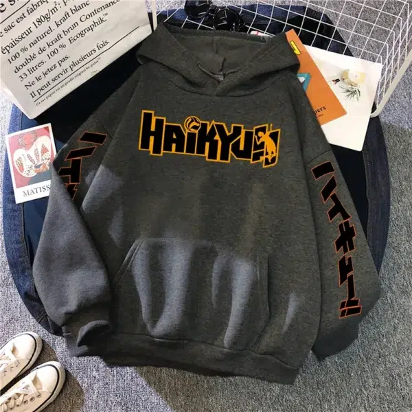 Japan Anime Haikyuu Manga Prints Hoodies Mens New Fashion Hoody Hip Hop Fleece Sweatshirts Crewneck Pullovers Cute Clothing Man - Image 3