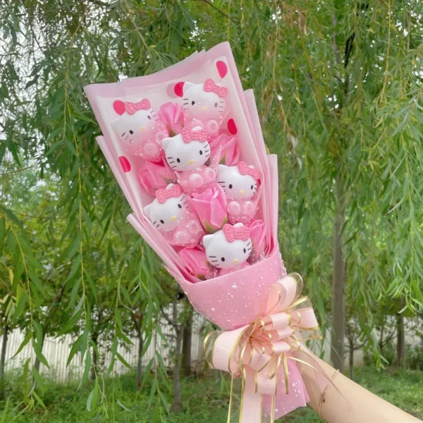 Cartoon Hello kitty Plush Doll Toy Stuffed Animals Creative Bouquet Valentine's Day Christmas Graduation Birthday Gifts - Image 4