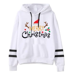 Merry Christmas Sweatshirts Women's New Fashion Hoodie Autumn and Winter Oversized Sportwear Women's Blouse Y2k Style Hoodie