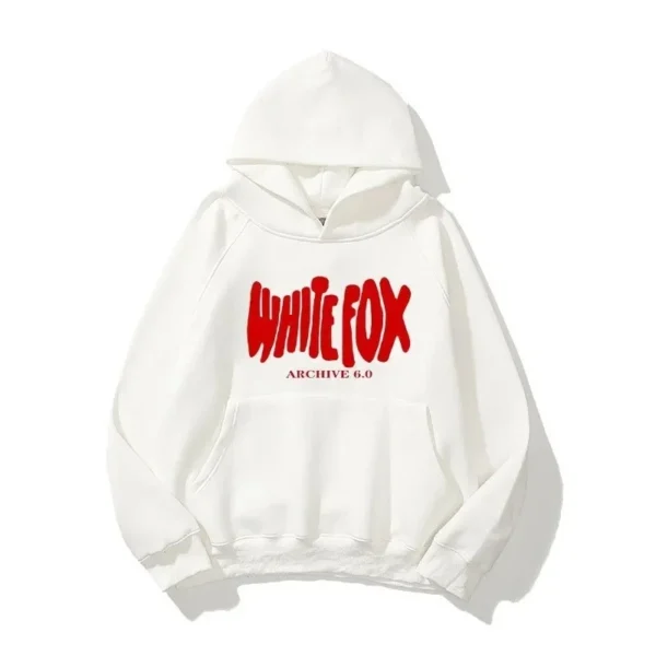 Popular European Beautiful Women's Hooded Sweater Double Hat Sweater WHITE FOX6 Season Men's and Women's Hooded Sweater