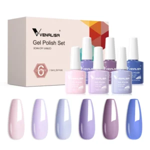 Venalisa Nail Gel Polish Kit HEMA FREE Nude Pink Color Collection Self Leveling Full Coverage Nail Manicure Set 6Pcs Kit