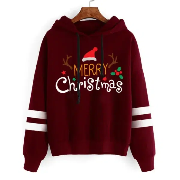 Merry Christmas Sweatshirts Women's New Fashion Hoodie Autumn and Winter Oversized Sportwear Women's Blouse Y2k Style Hoodie - Image 5