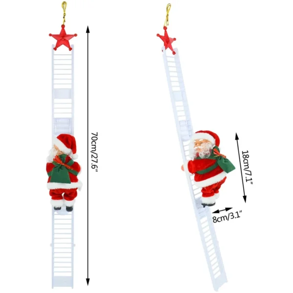 2024 Santa Claus Doll Climbing Ladder with Music Christmas Tree Ornaments Decorations For Home 2025 Navidad New Year Kids Gift - Image 6