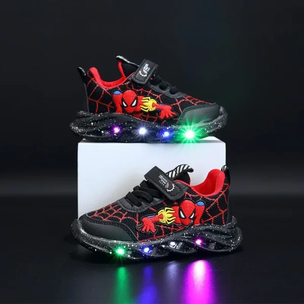 2023 New Spider-man Children's Shoes Boys Sneaker With Lights Spring Led Kids Boys Sports Children Shoes Casual - Image 3