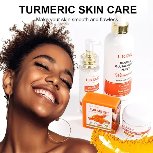 Turmeric Glow Combo Double-Glutathio Kojic Acid Whitening Dark Spot Acne Treatment Skin Care Set For Reveal Radiant Skin - Image 3