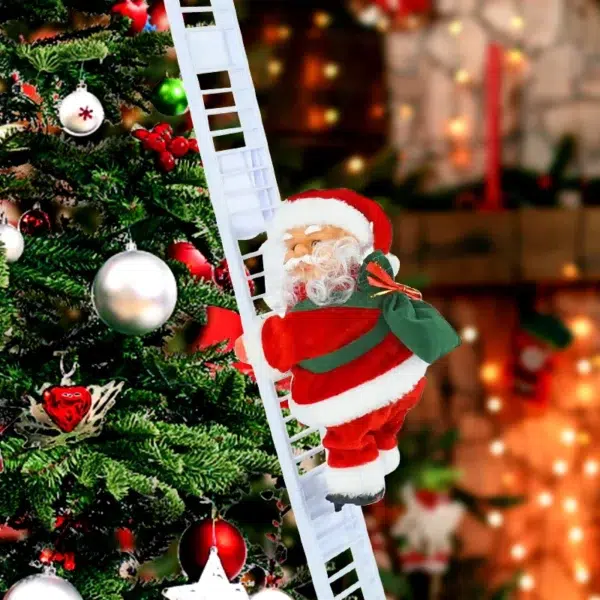 2024 Santa Claus Doll Climbing Ladder with Music Christmas Tree Ornaments Decorations For Home 2025 Navidad New Year Kids Gift - Image 2