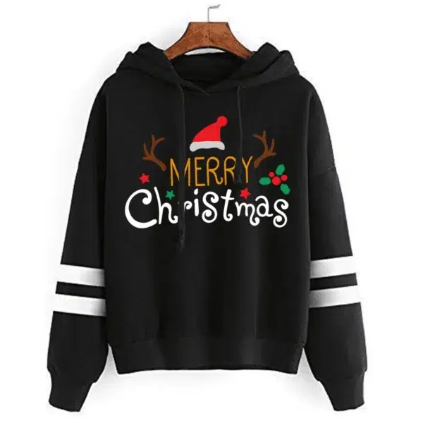 Merry Christmas Sweatshirts Women's New Fashion Hoodie Autumn and Winter Oversized Sportwear Women's Blouse Y2k Style Hoodie - Image 2