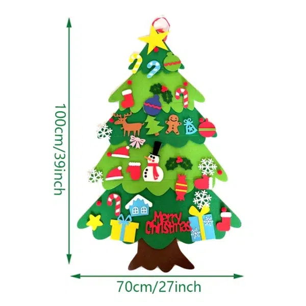 DIY Felt Christmas Tree Christmas Decoration for Home Navidad 2022 New Year Christmas Ornaments Santa Claus Xmas Kids Gifts - Image 3