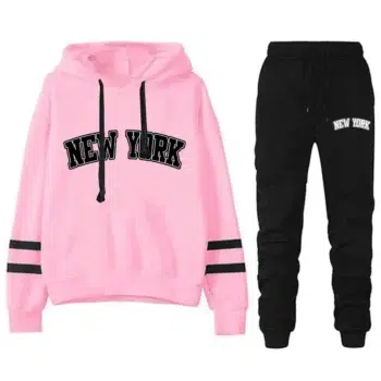 New York Womens Tracksuit or Pants or Suit Stripe Versatile Hooded Sweatshirt Simplicity Street Fashion Casual Outfits S-3XL2024