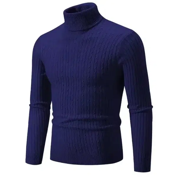 Men's High Neck Sweater Pullover Knitted Warm Casual Men Clothing Knitted Sweater Men Tops - Image 3