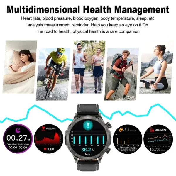 2024 New Bluetooth Call Smart Watch Men For Huawei AMOLED HD Large Screen Heart Rate NFC IP68 Waterproof GPS Sports Smart Watch - Image 5