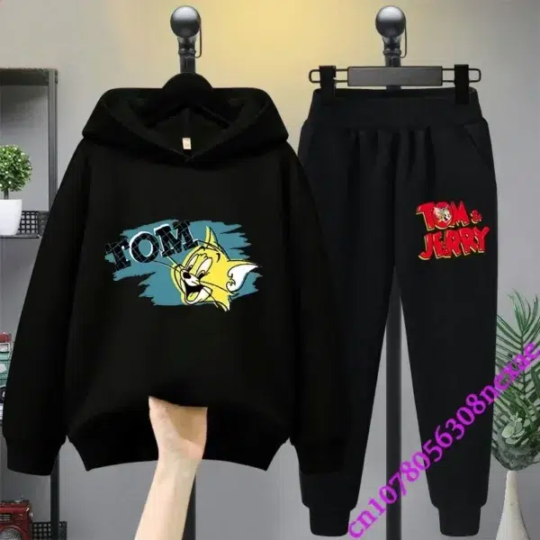 2024 New Disney Tom And Jerry Children's Set Spring And Autumn Cartoon Anime Boys And Girls Print Sports Top And Pants 2-piece - Image 6