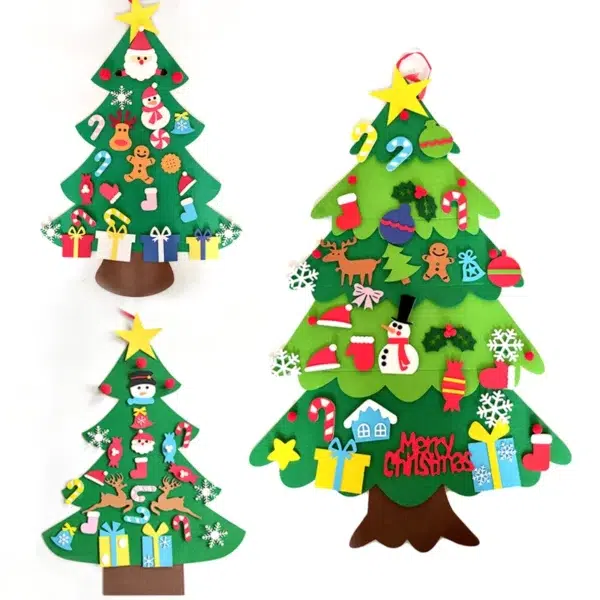 DIY Felt Christmas Tree Christmas Decoration for Home Navidad 2022 New Year Christmas Ornaments Santa Claus Xmas Kids Gifts - Image 4