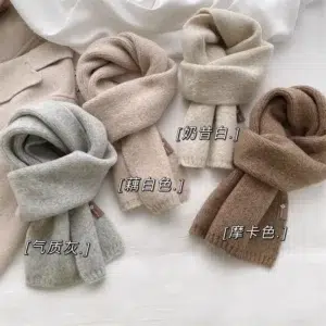 2024 Ladies Cashmere Blend Scarf Women Winter Luxury Solid Color Shawl Wraps Female Warm Thick Wool Neckerchief Blanket Pashmina