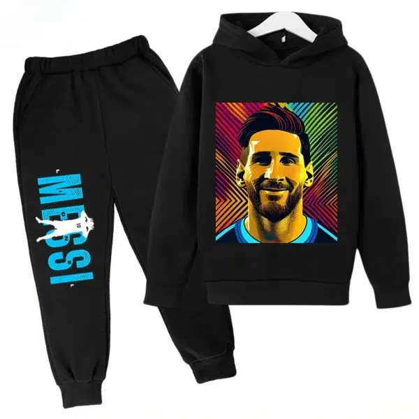 Children's Hoodie Set Plus Sweatshirt Pants Sports 2-piece Set for Boys and Girls Messi Printed Children's Clothing Baby Clothes - Image 4