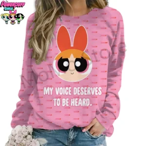 Women's Long Sleeve Sweatshirts O Neck The Powerpuff Girls Y2k 2024 Winter High Quality Streetwear Party Kawaii Pullovers New