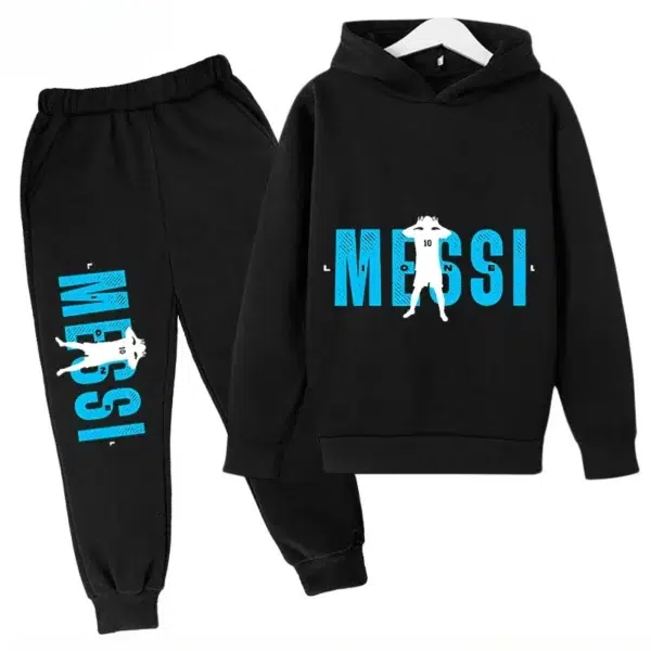 Children's Hoodie Set Plus Sweatshirt Pants Sports 2-piece Set for Boys and Girls Messi Printed Children's Clothing Baby Clothes - Image 2