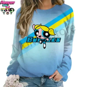 Women's Long Sleeve Sweatshirts O Neck The Powerpuff Girls Y2k 2024 Winter High Quality Streetwear Party Kawaii Pullovers New